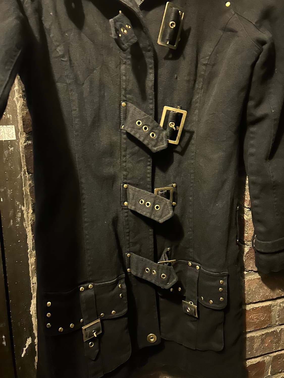 *rare design* 2000s d.i.a 본디지 블랙 코트자켓 상품이미지3