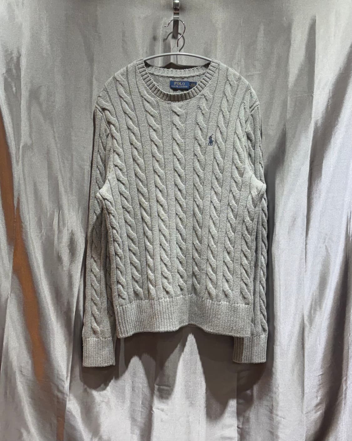 M 폴로랄프로렌 그레이 케이블 니트 상품이미지2