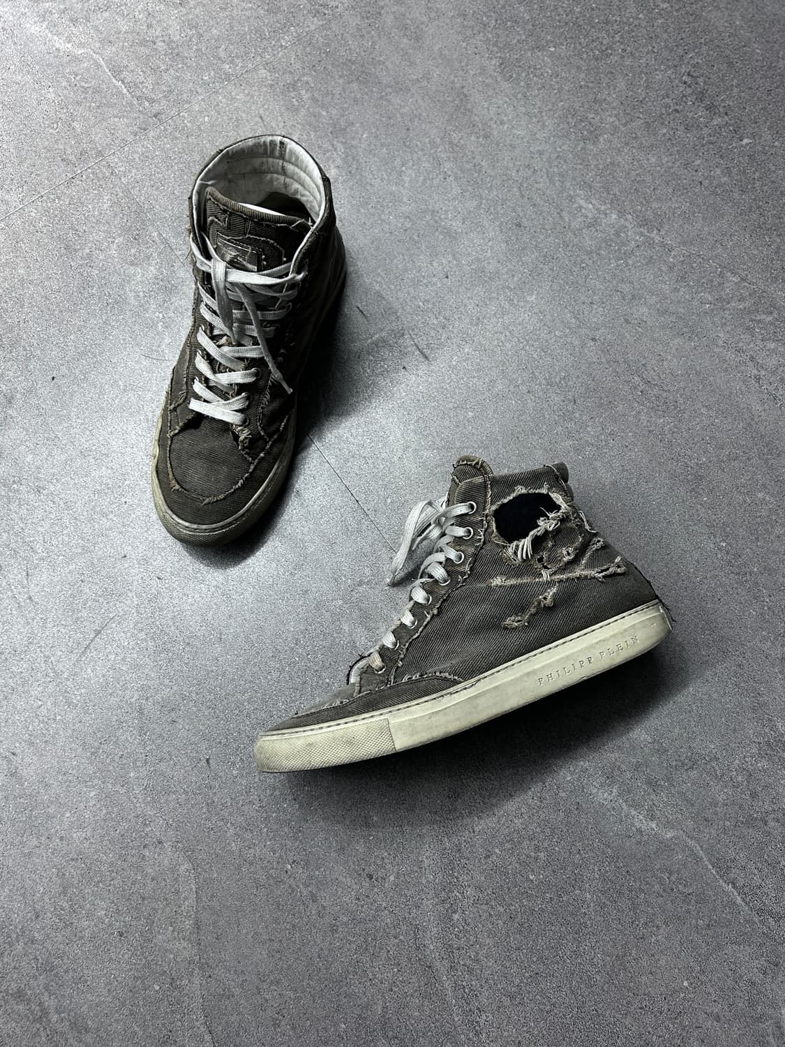 필립 플레인 디스트레스드 데님 하이탑  상품이미지1