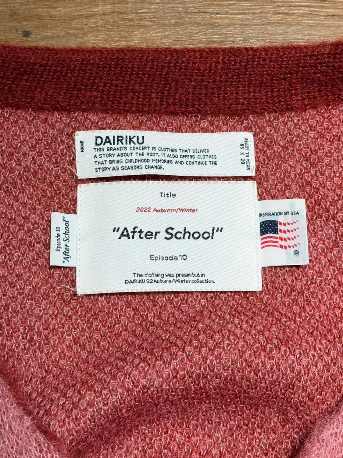 다이릭 22aw After School 레드 아가일 모헤어 니트 가디건 상품이미지7