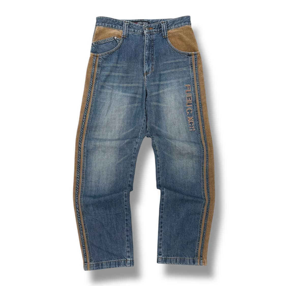 후부 코듀로이 디테일 데님팬츠 r1831 상품이미지1