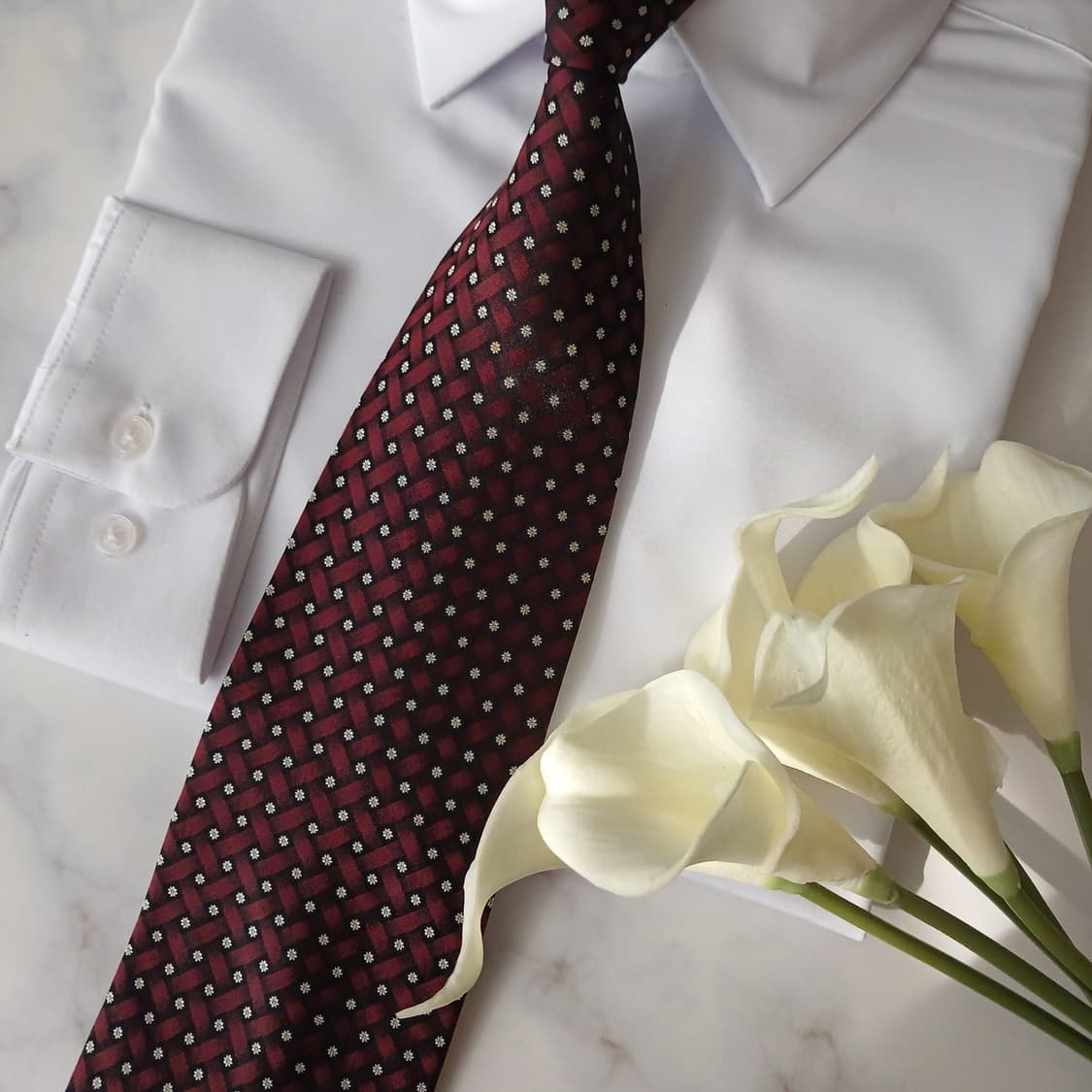 발렌시아가 실크 버건디 다이아 넥타이 9.5cm A~A+등급 A19000 상품이미지8