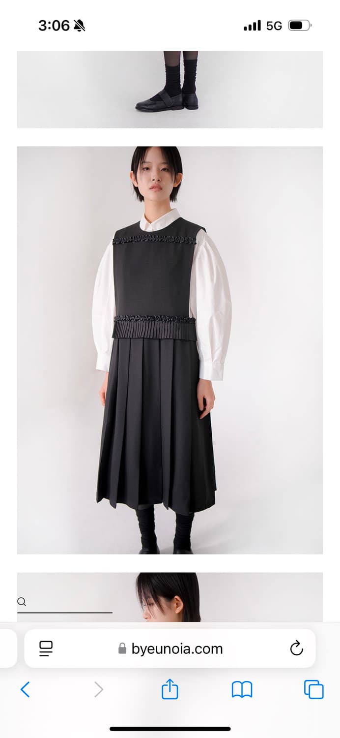 유노이아 레이어드 플리츠 프릴 원피스 상품이미지3