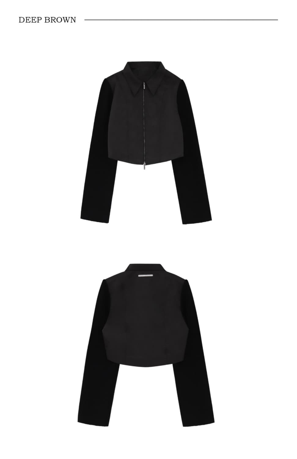 트리밍버드 Knit Sleeve Cropped Jacket [ Deep  상품이미지2