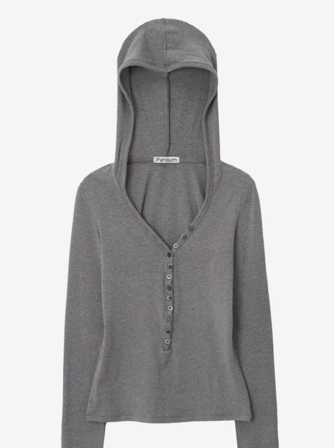 파히섬 버튼 후드티 그레이  상품이미지2