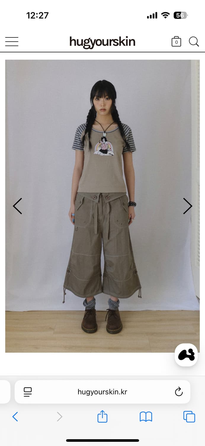 Star strap capri pants (Brown) 상품이미지2