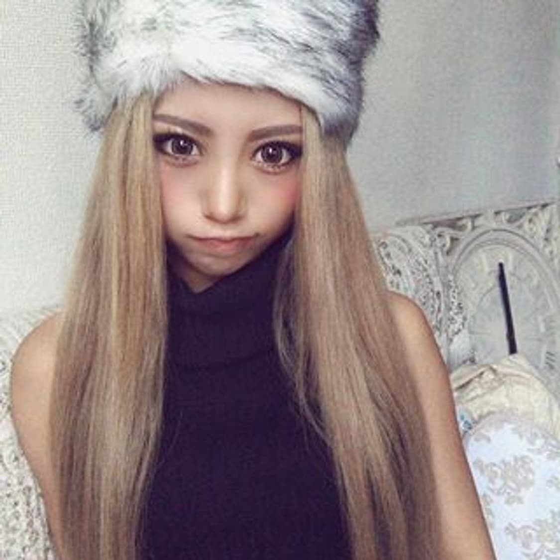 갸루 퍼 햇 인조모피 모자 상품이미지1