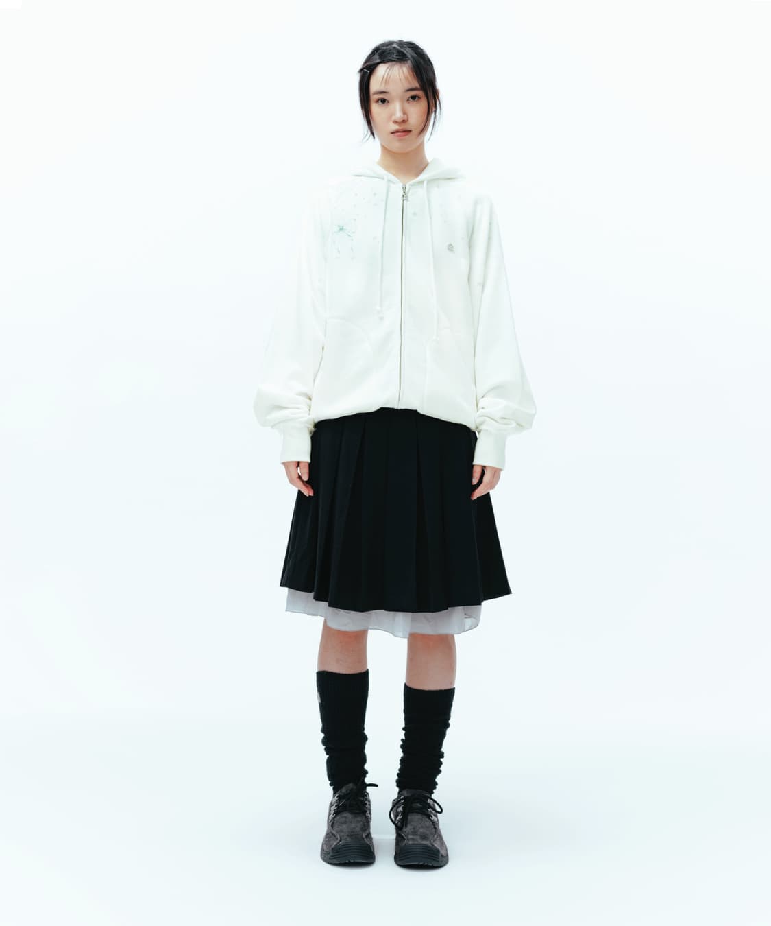 COYSEIO TWINKLE HOOD ZIP-UP WHITE 상품이미지2