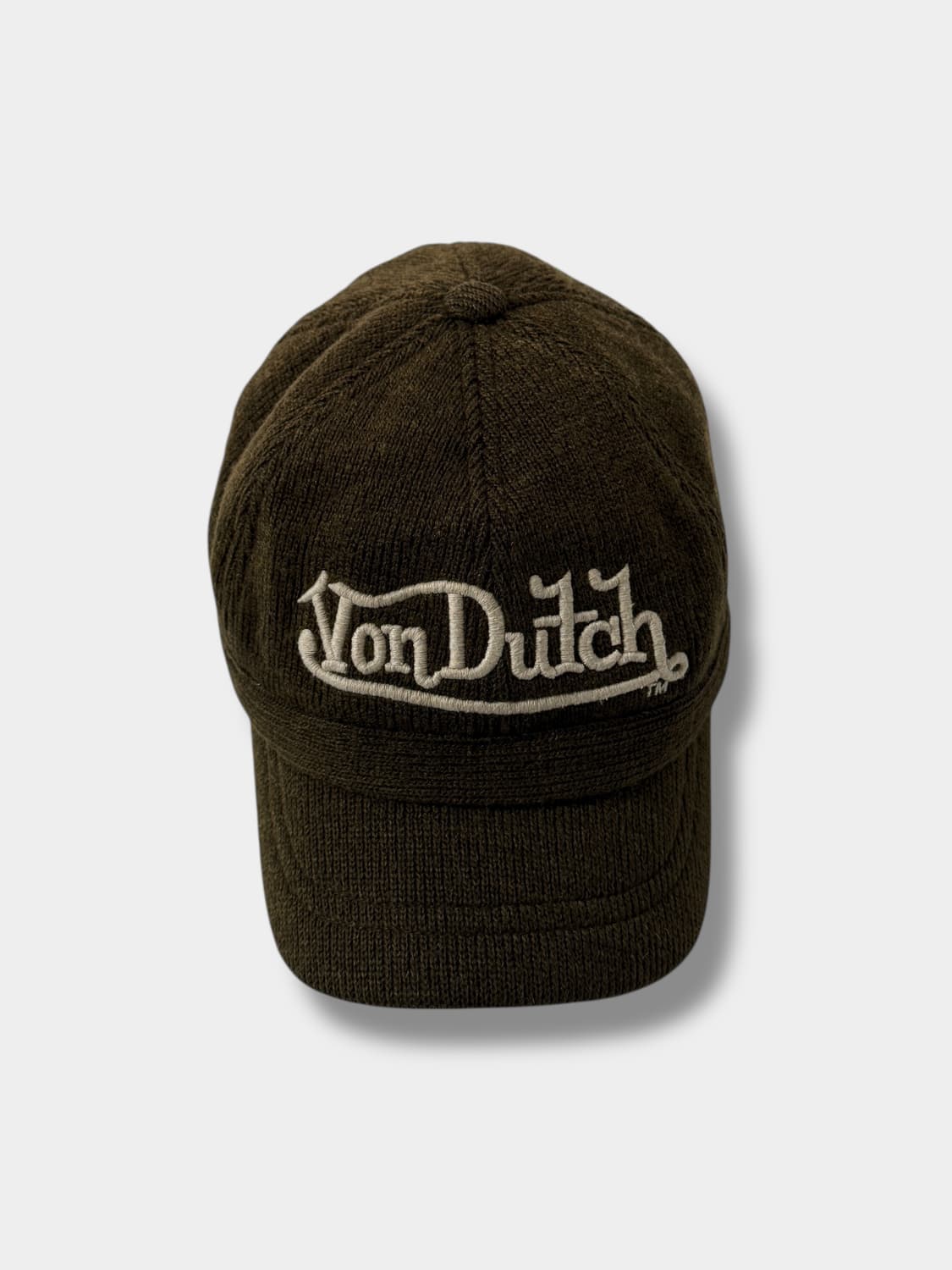 본더치 00‘s 브라운 카키 울 니트 코듀로이 볼캡 상품이미지2