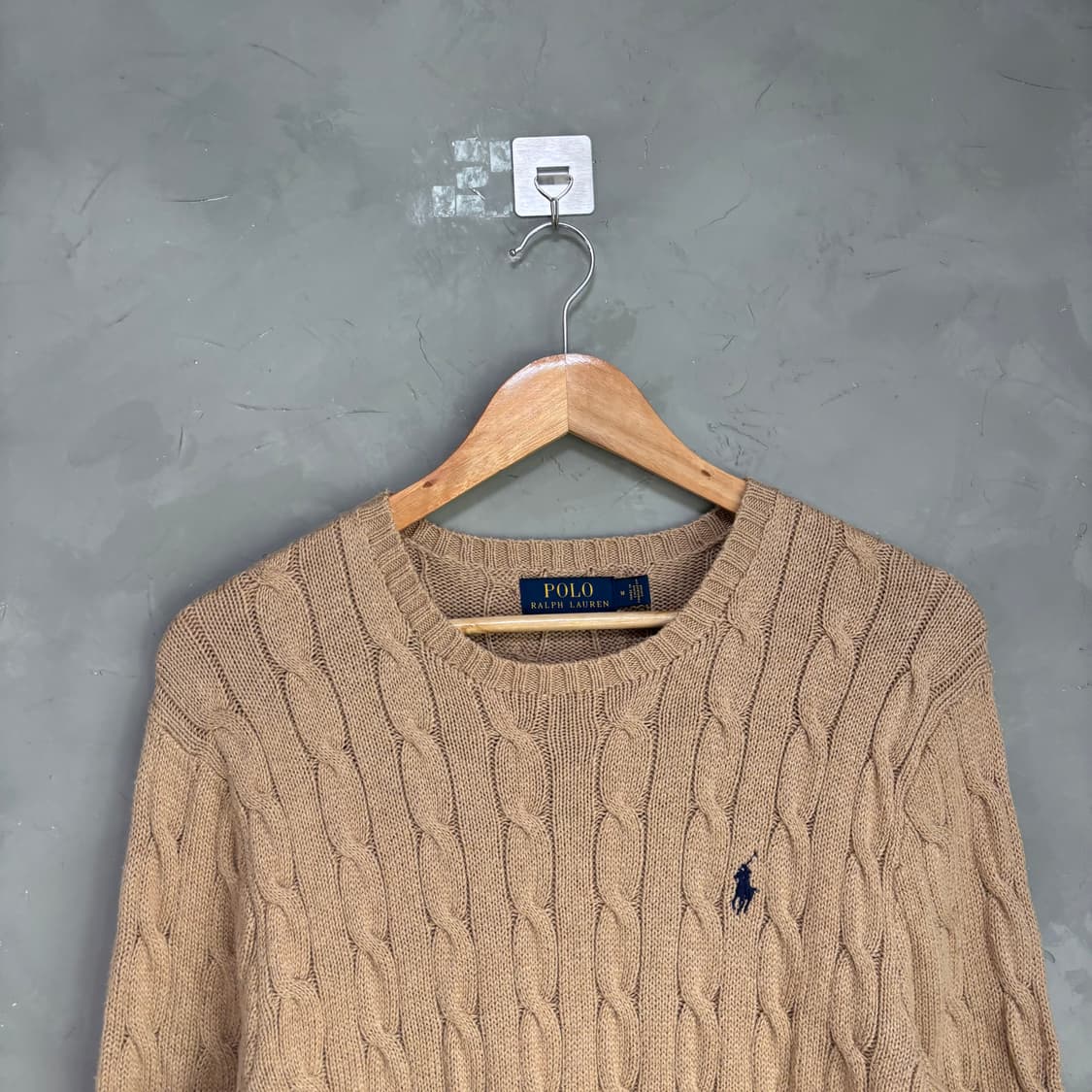 폴로 랄프로렌 꽈배기 니트 베이지 브라운 상품이미지2