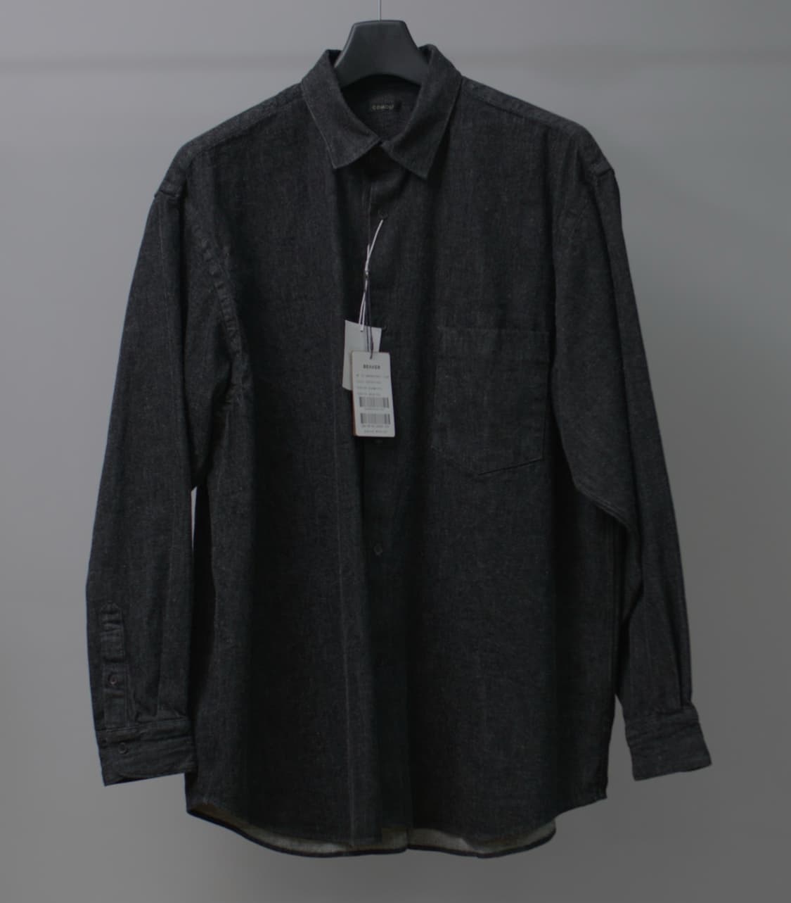 코모리 데님 셔츠 블랙 에크루  상품이미지1