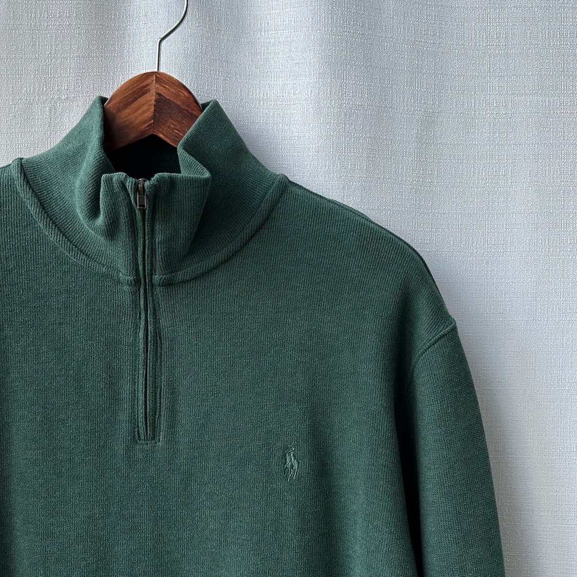 폴로 랄프로렌 신형 QR 하프 집업 코튼 니트 그린 L 상품이미지2