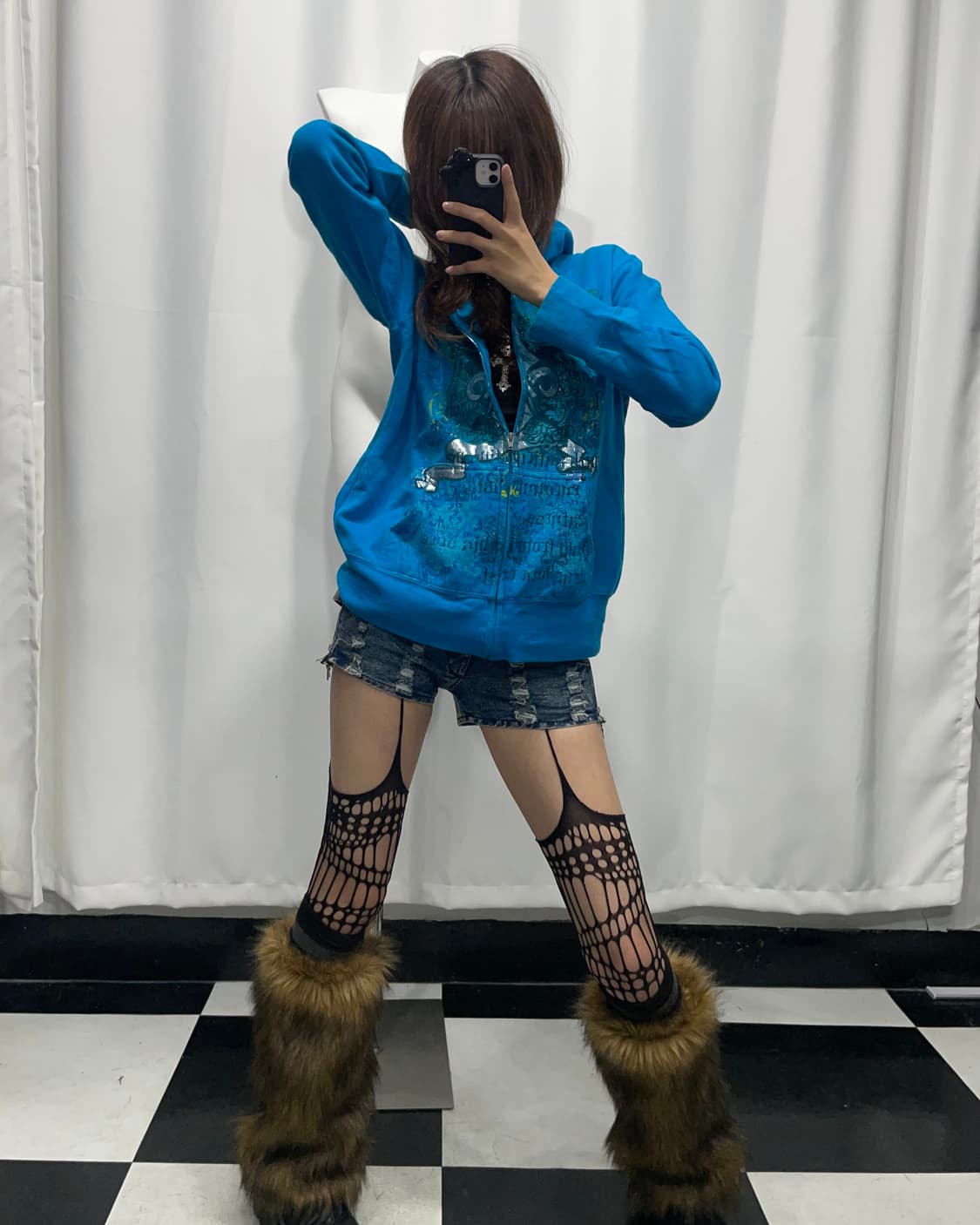 🎸블루 프린팅 후디🎸 상품이미지5