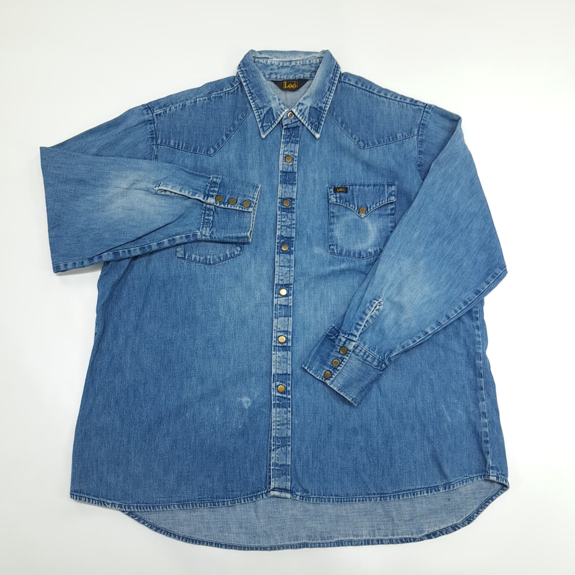 Co829 XL LEE 리 90s 연청 웨스턴 데님 긴팔 셔츠 상품이미지2