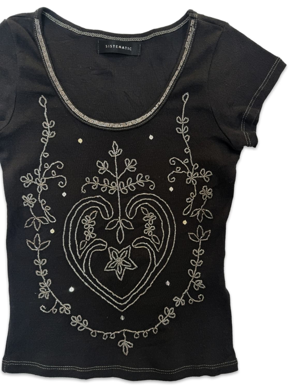 빈티지 SISTEMATIC 비즈 슬림핏 티셔츠 상품이미지2