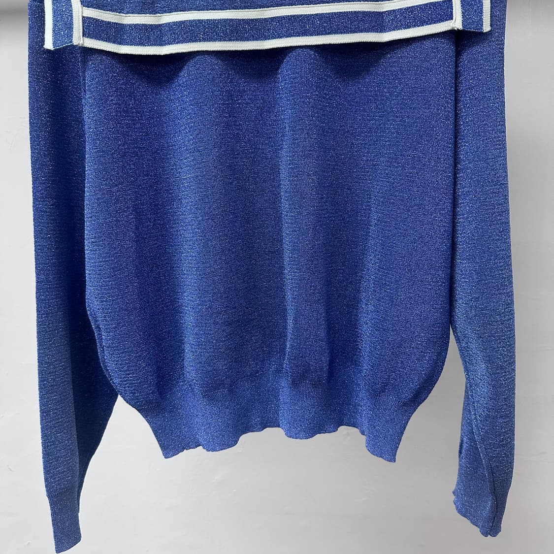 럭키슈에뜨 세일러카라 펄 니트 블루 (가슴단면52cm) J36 상품이미지8