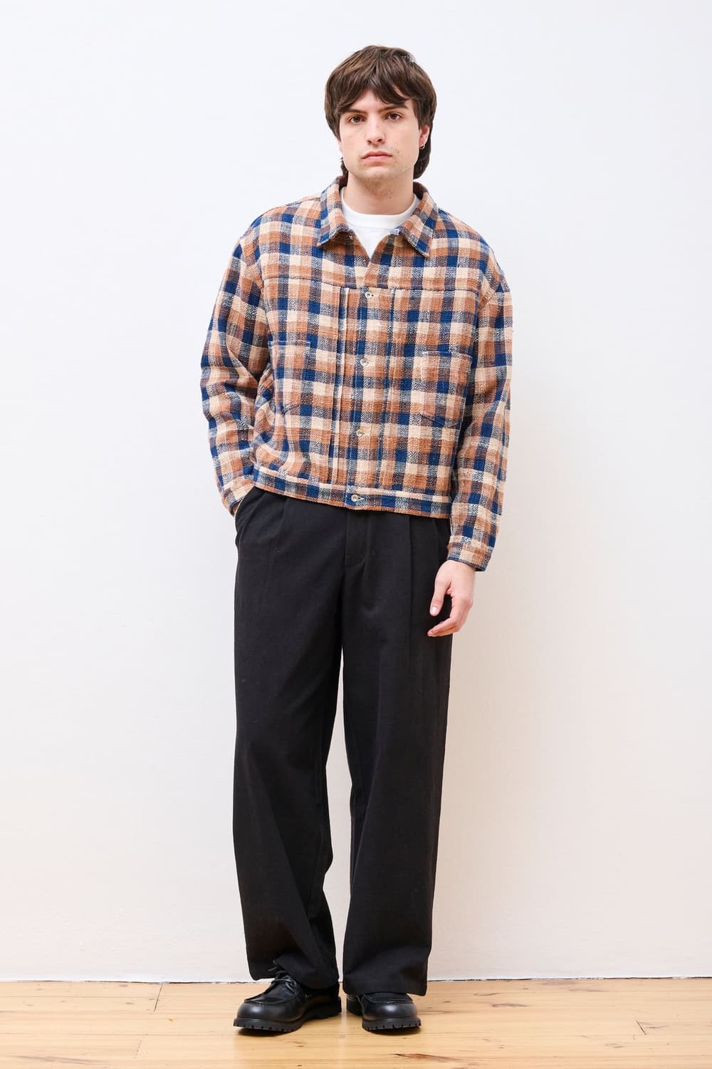 스토리 mfg 체크 선데이 자켓 L 상품이미지3