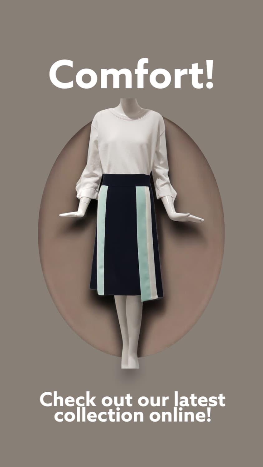 한섬 세컨플로어 컬러 배색 H라인 미디스커트 66 상품이미지9