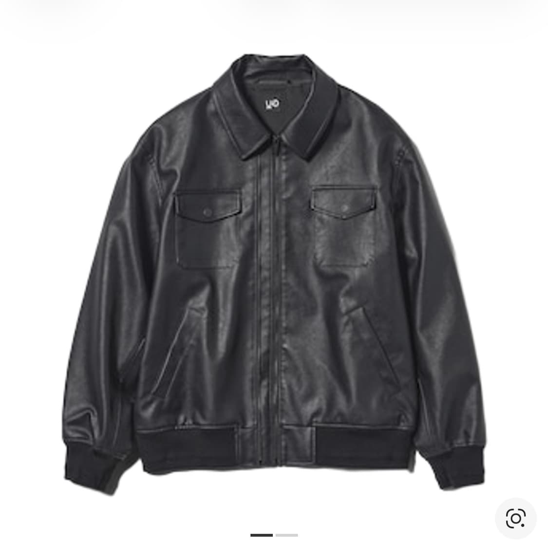 GU x 언더커버 집업 레더 블루종 블랙 상품이미지2