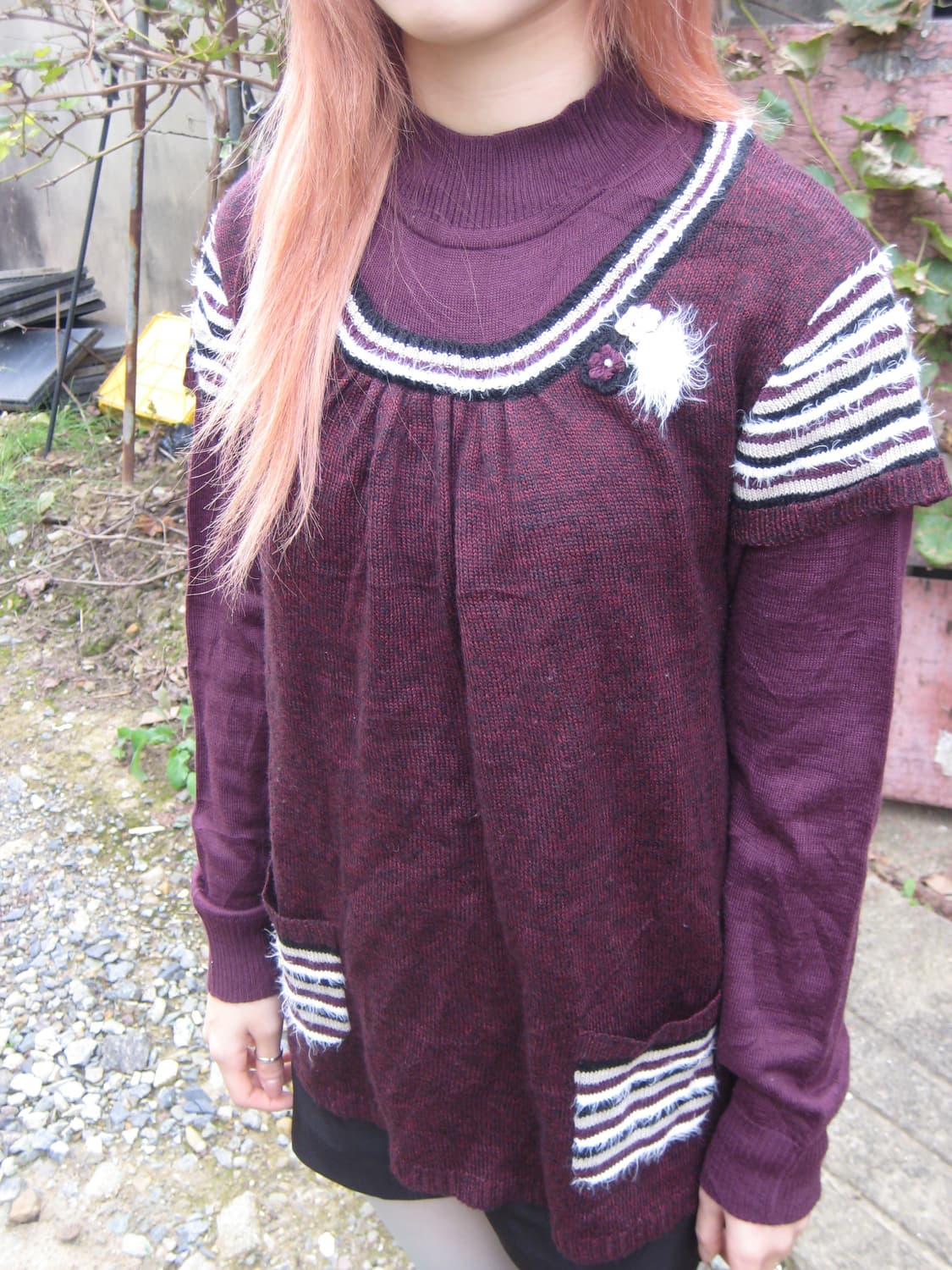 Japanese Vintage purple flower knit 상품이미지3