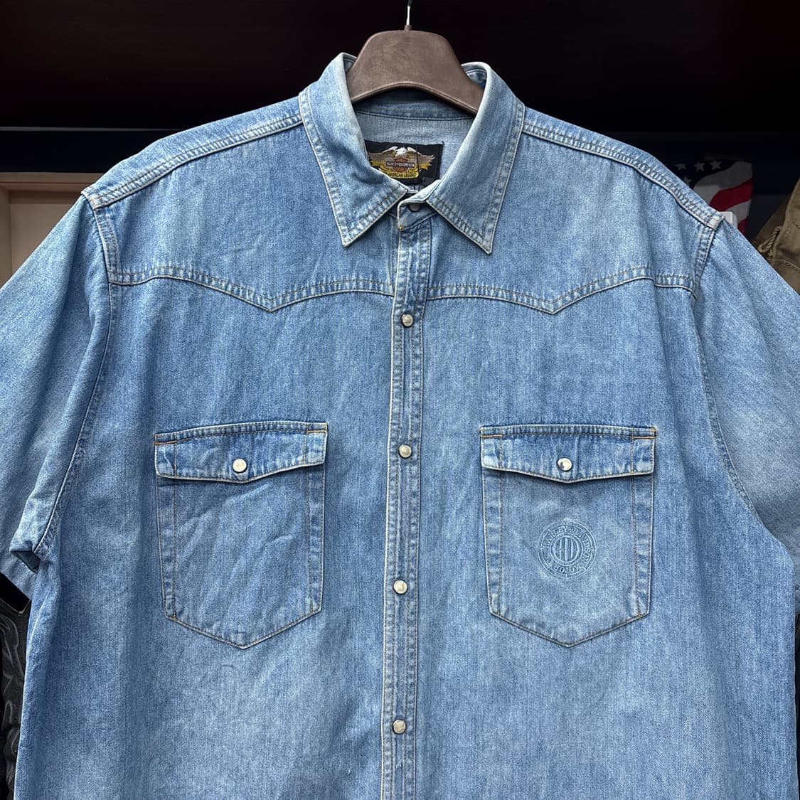 할리데이비슨 요크컷 웨스턴 데님셔츠 펄스냅 N1071 상품이미지3