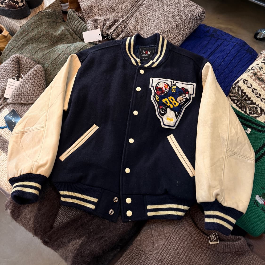 80'S 마이클 잭슨 BAD 반 작 VAN JAC 오리지널 바시티 자켓 상품이미지3