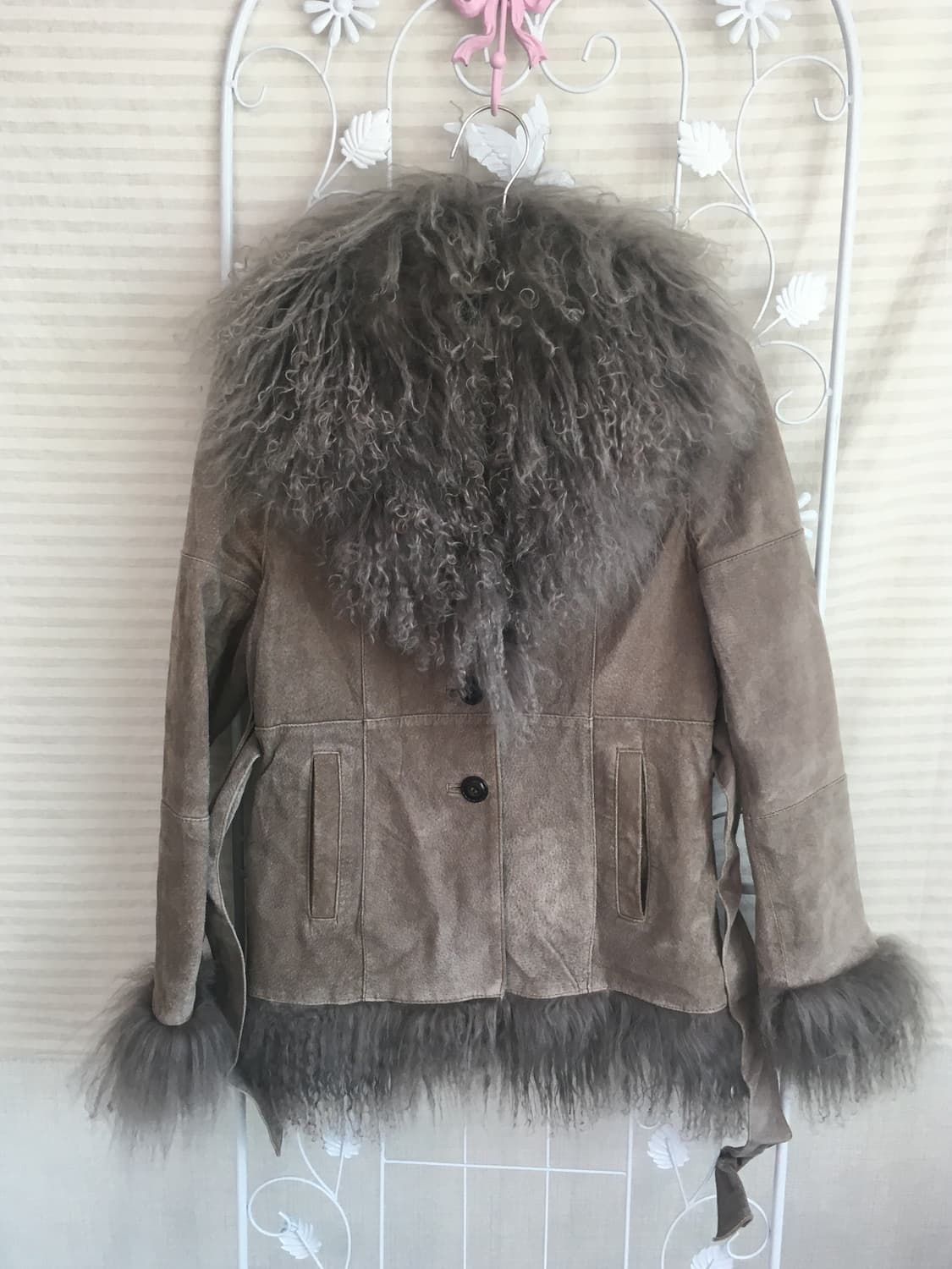 jpn vintage 카키 그레이 스웨이드 리얼 레더 자켓  상품이미지1