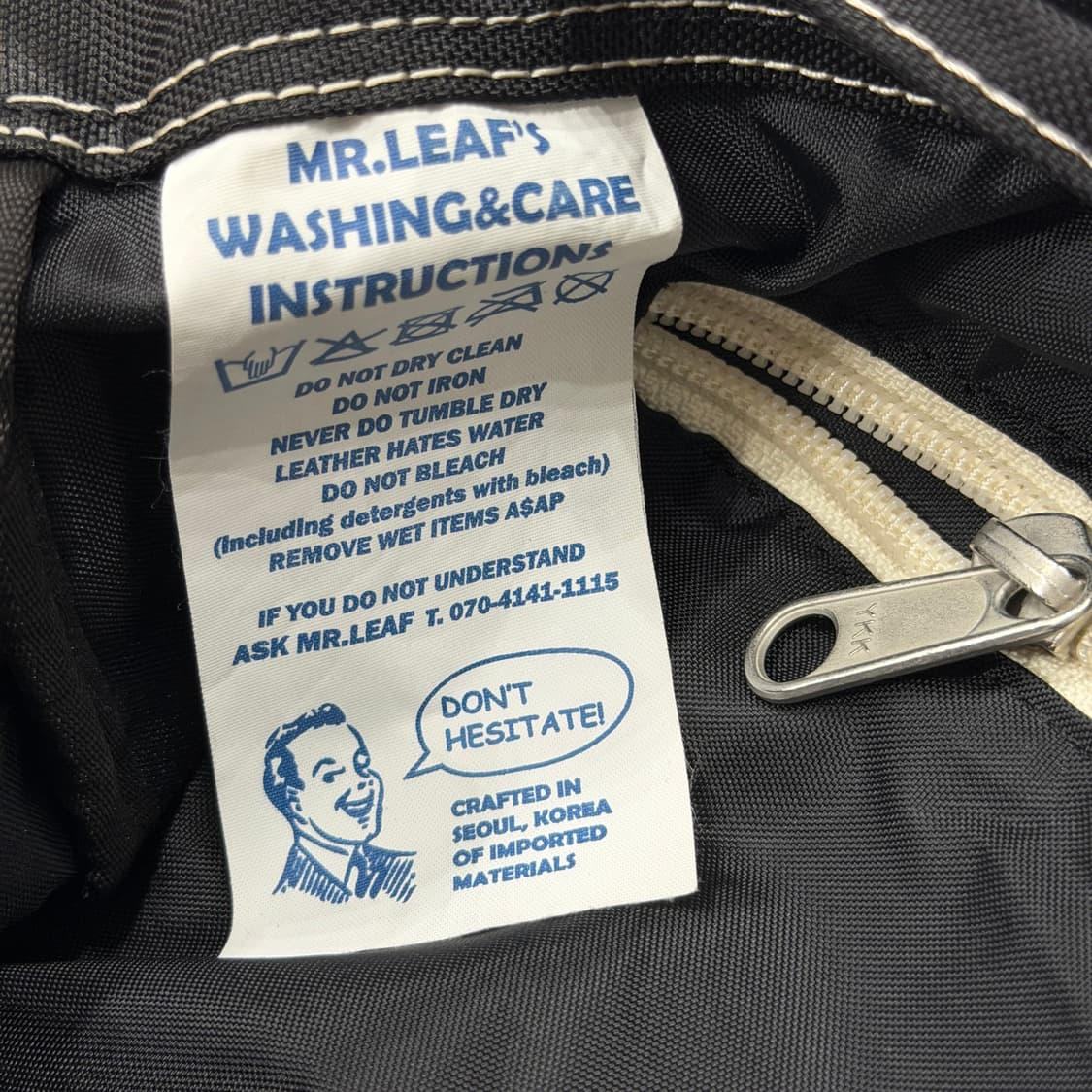 블루리프 도트 땡땡이 드로우 스트링 백팩 가방 블랙 상품이미지4