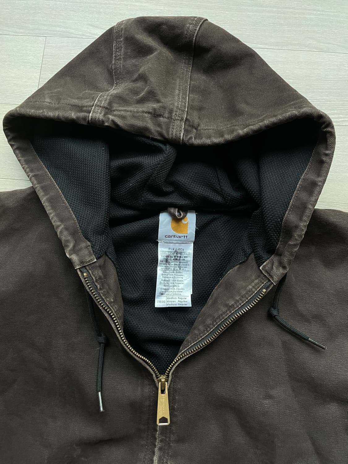 칼하트 J168 DKB 다크브라운 액티브 자켓 샌드스톤 상품이미지3