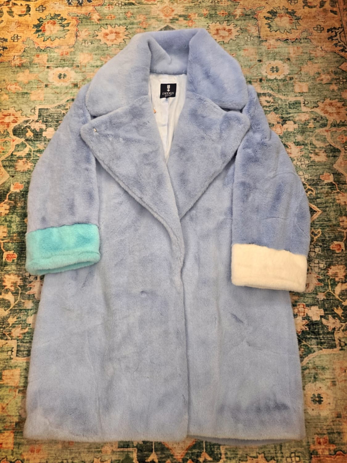 드페이 블랙(Defaye Black)디자이너 페이크 퍼코트 상품이미지1