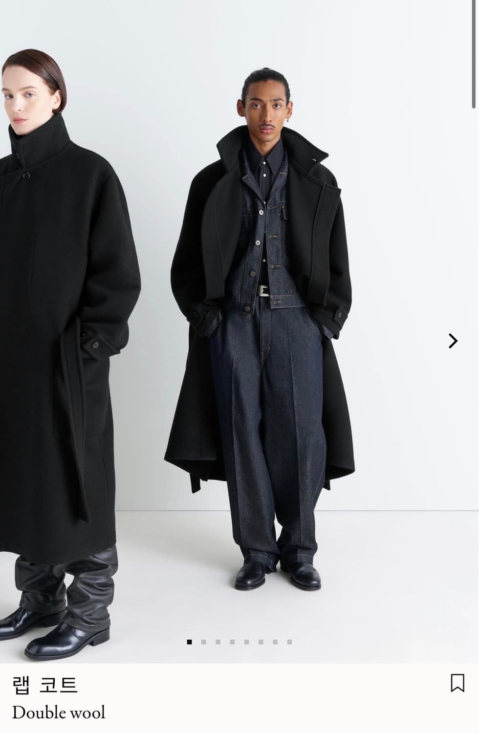 24fw 르메르 랩코트 블랙 XS 상품이미지1