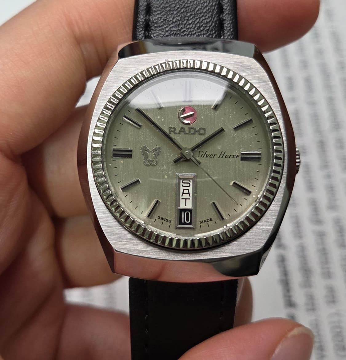 빈티지 라도 실버호스 플루티드베젤 순정 실버판 데이데이트 오토매틱 
 상품이미지2