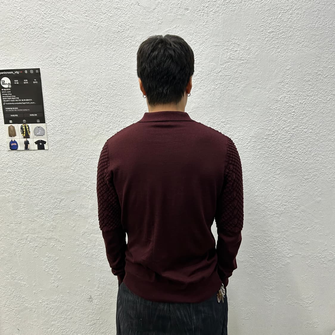 브리오니 버건디 PK 니트  상품이미지4