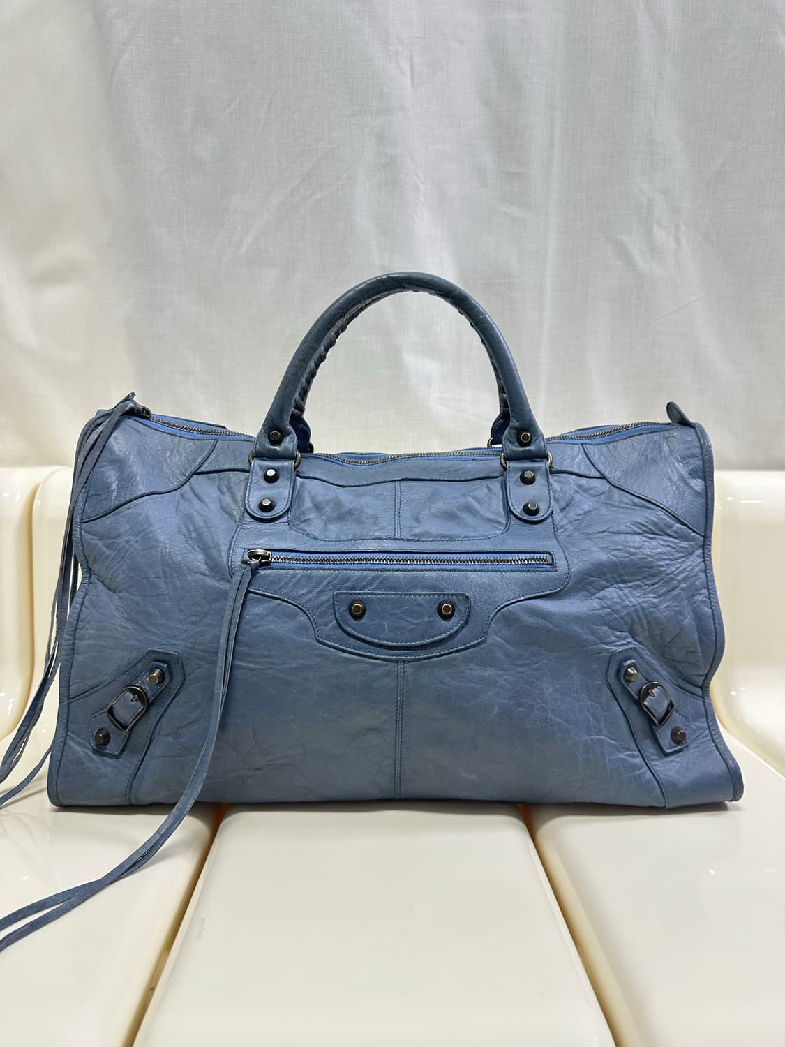 [A 정품] 발렌시아가 시티 모터백 라지 블루 상품이미지1