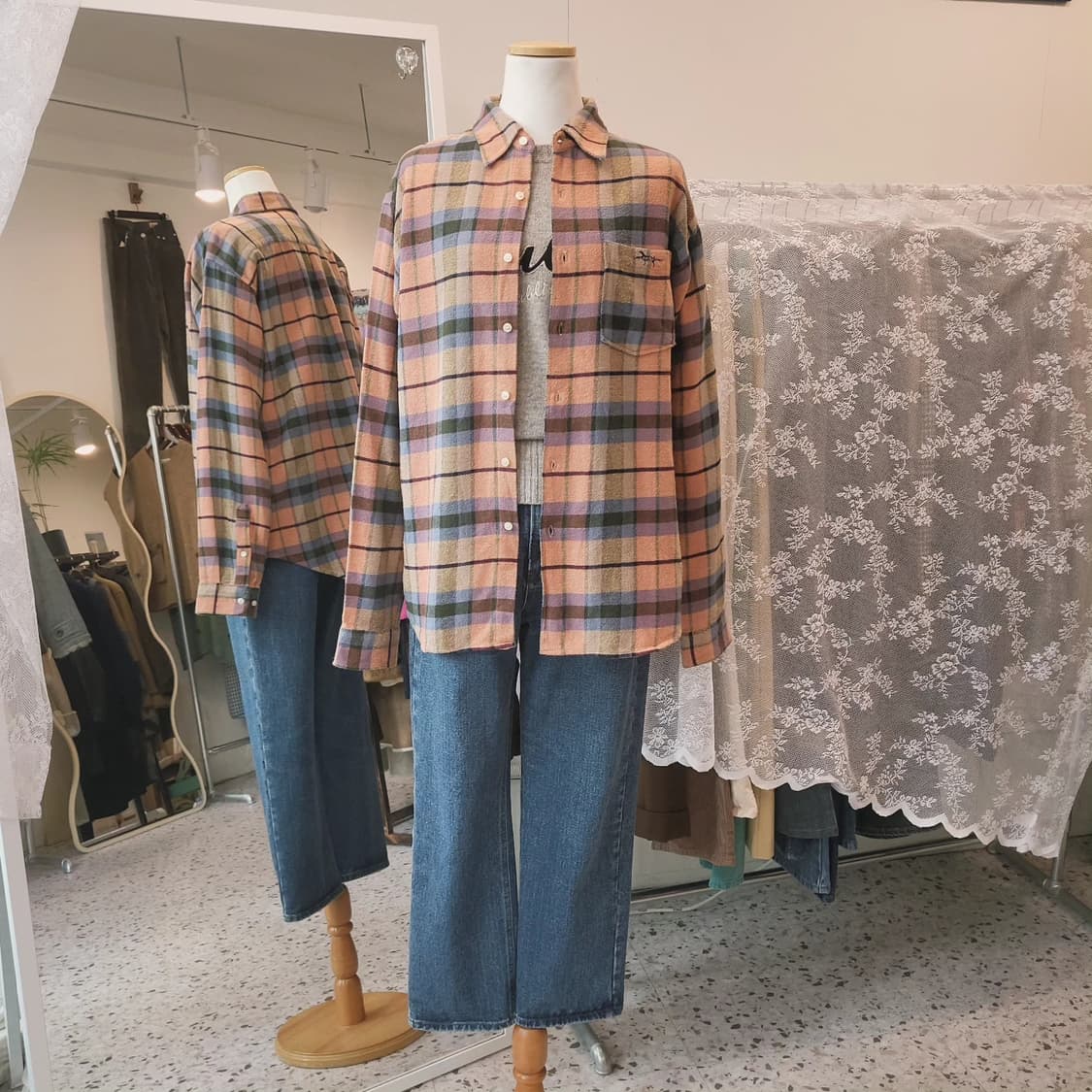 멀티체크 플란넬 셔츠 상품이미지8