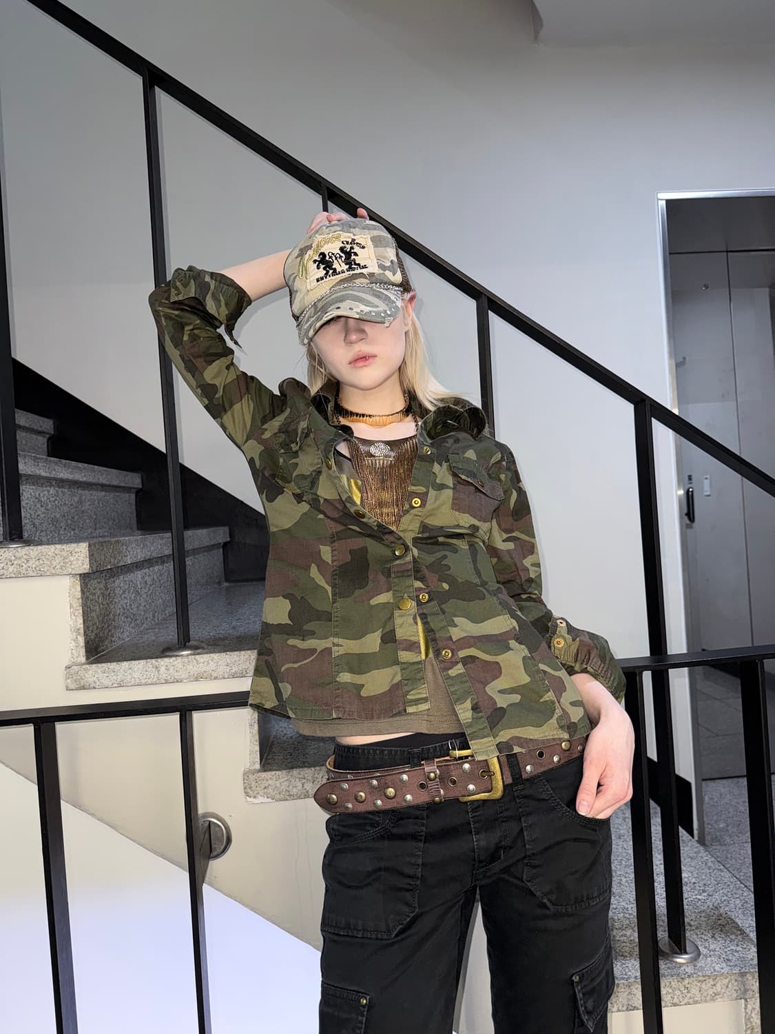 camo open collar shirt 상품이미지1