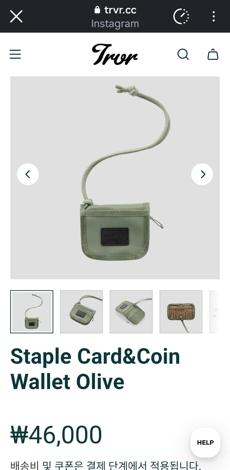 [무배] trvr 카드 코인 지갑 올리브 상품이미지1
