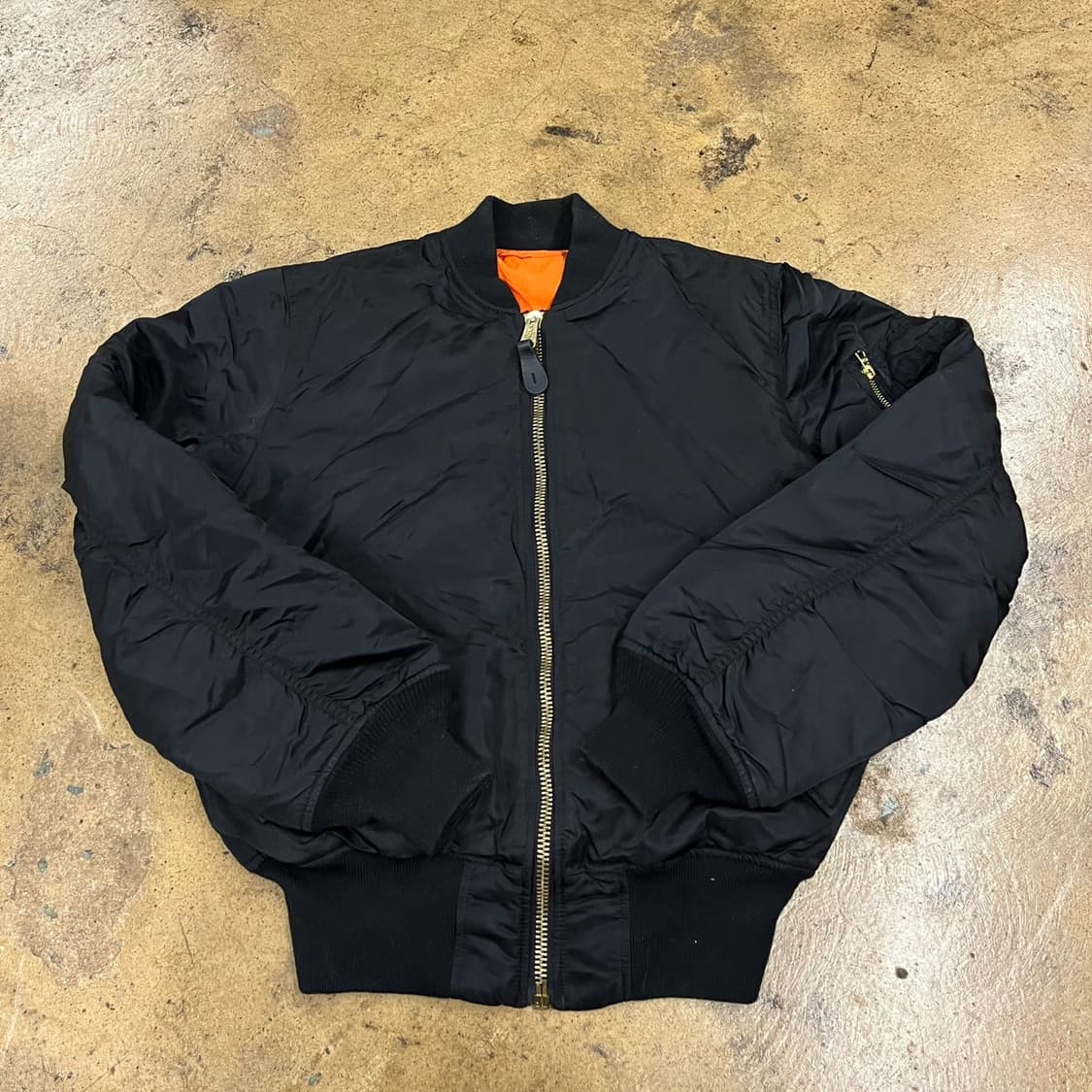 [정품/S] 알파인더스트리 블랙 오렌지 양면 MA-1 항공 점퍼 b17 상품이미지2