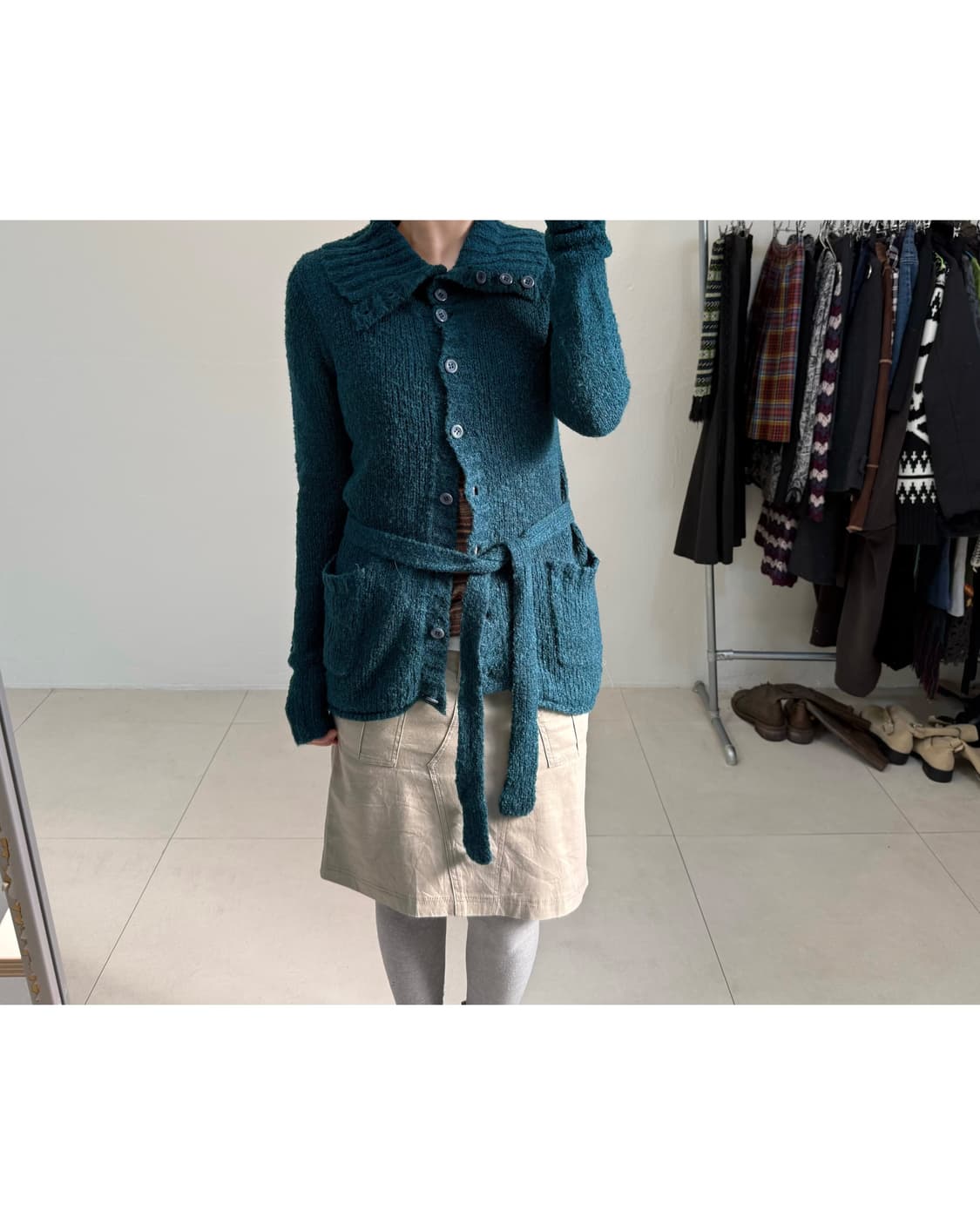 빈티지 부클 가디건 상품이미지4