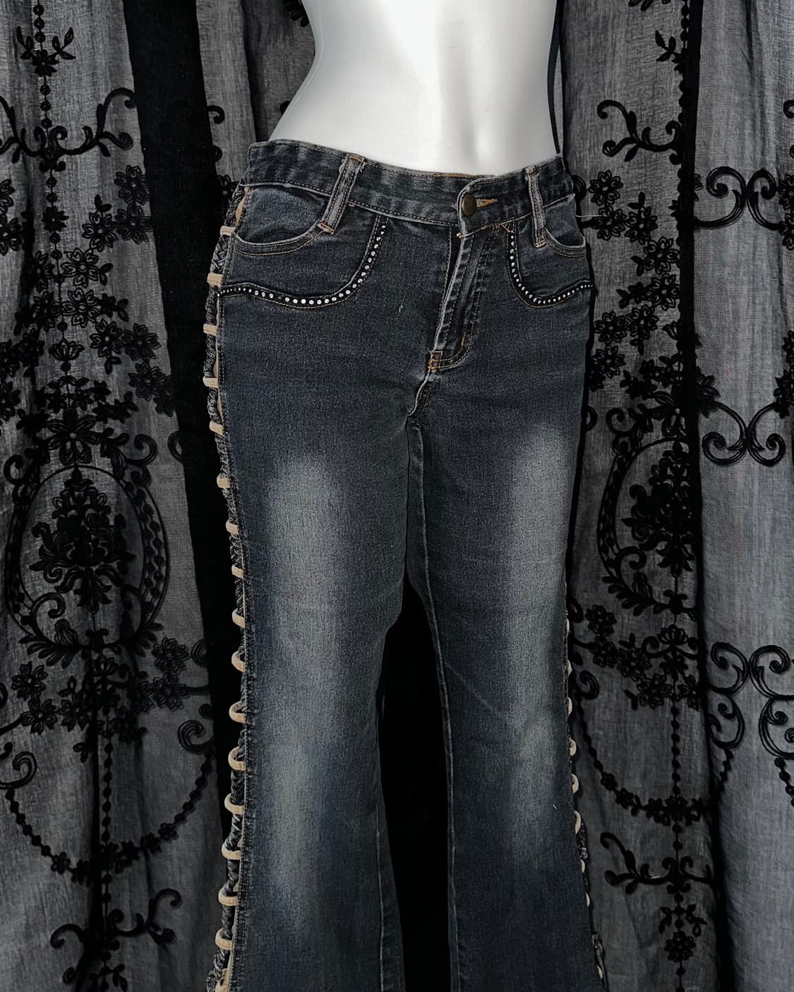 Side Detail Denim Bootcut Pants 상품이미지2