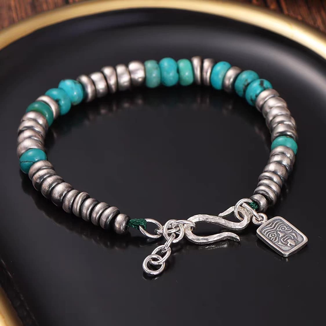 Oceanora 925 실버 터쿼이즈 웰스 팔찌 상품이미지1