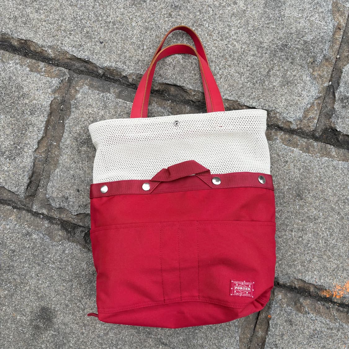 포터 레드 / 아이보리 그물 토트백(분리가능) 상품이미지3