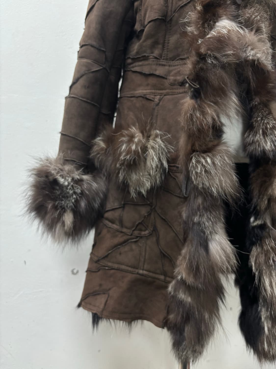 “PD&PD”00‘s Rough Brown Leather Fur Trim 상품이미지6