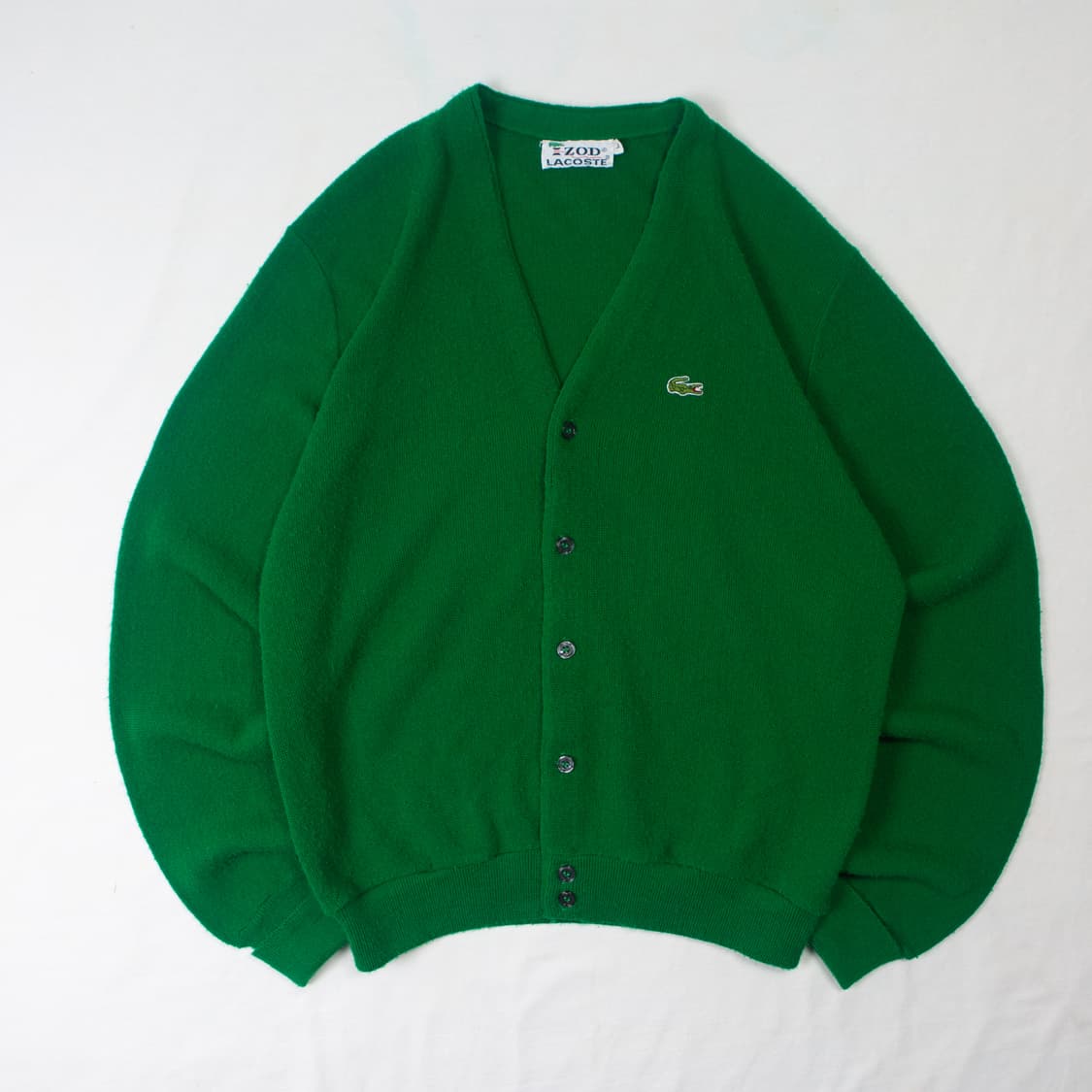 70s IZOD 라코스테 아크릴 가디건 그린 상품이미지2