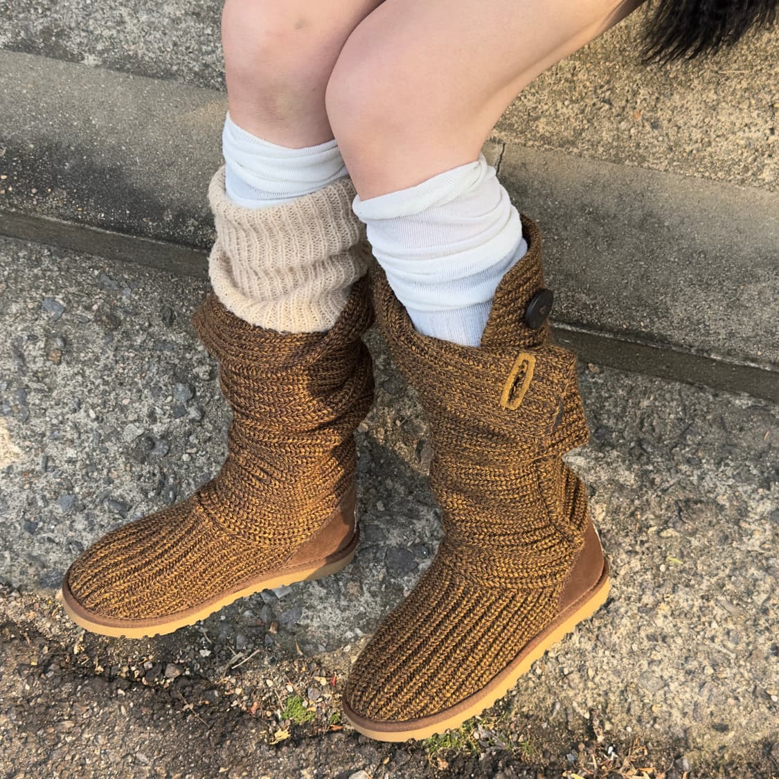 2000s 브라운 어그 카디 니트 부츠 상품이미지9