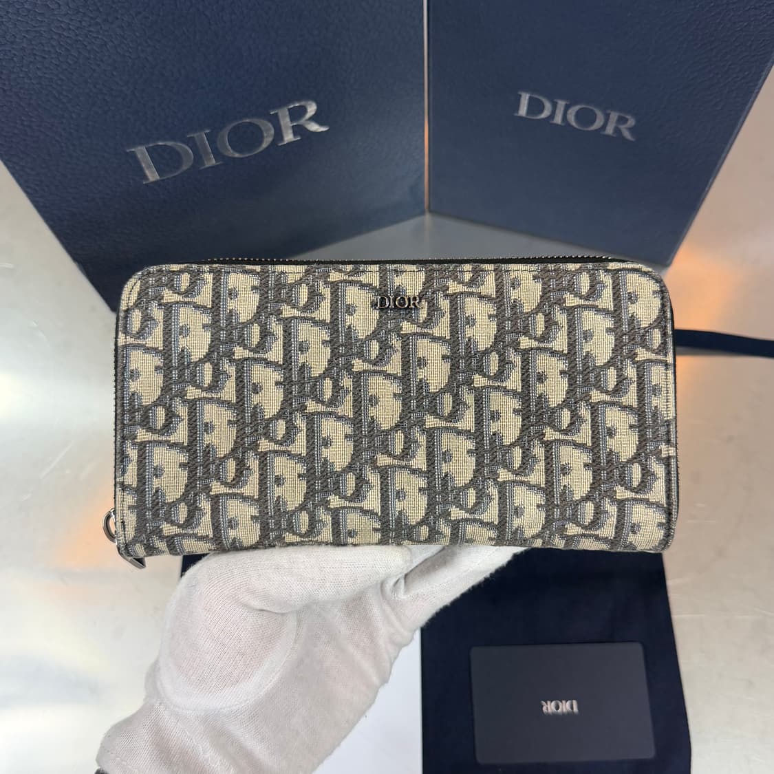[리오브] 디올 오블리크 자카드 지퍼 장지갑 상품이미지2
