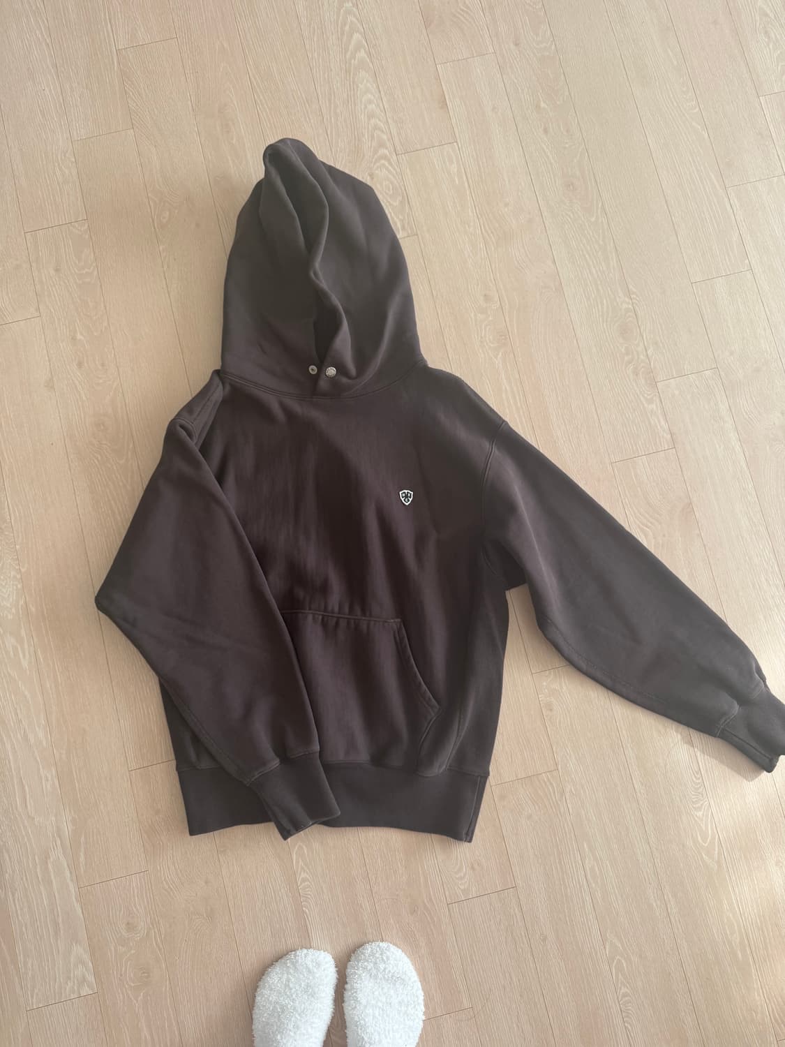 헤리티지플로스 후드티 브라운 S사이즈 221 reverse hoodie  상품이미지1