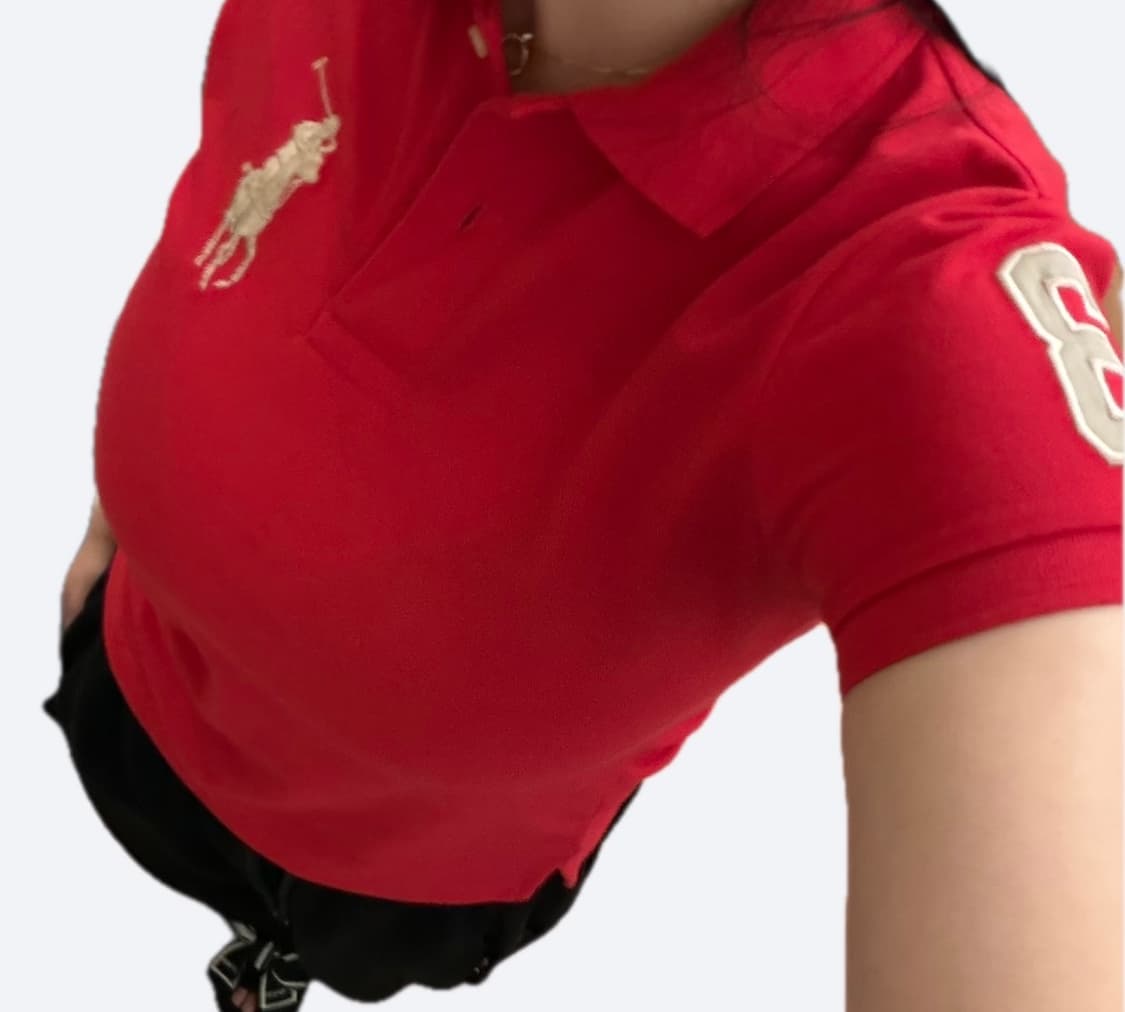 🔥폴로 랄프로렌 실버 빅포니 딱붙핏 레드 카라티 PK🔥 상품이미지1