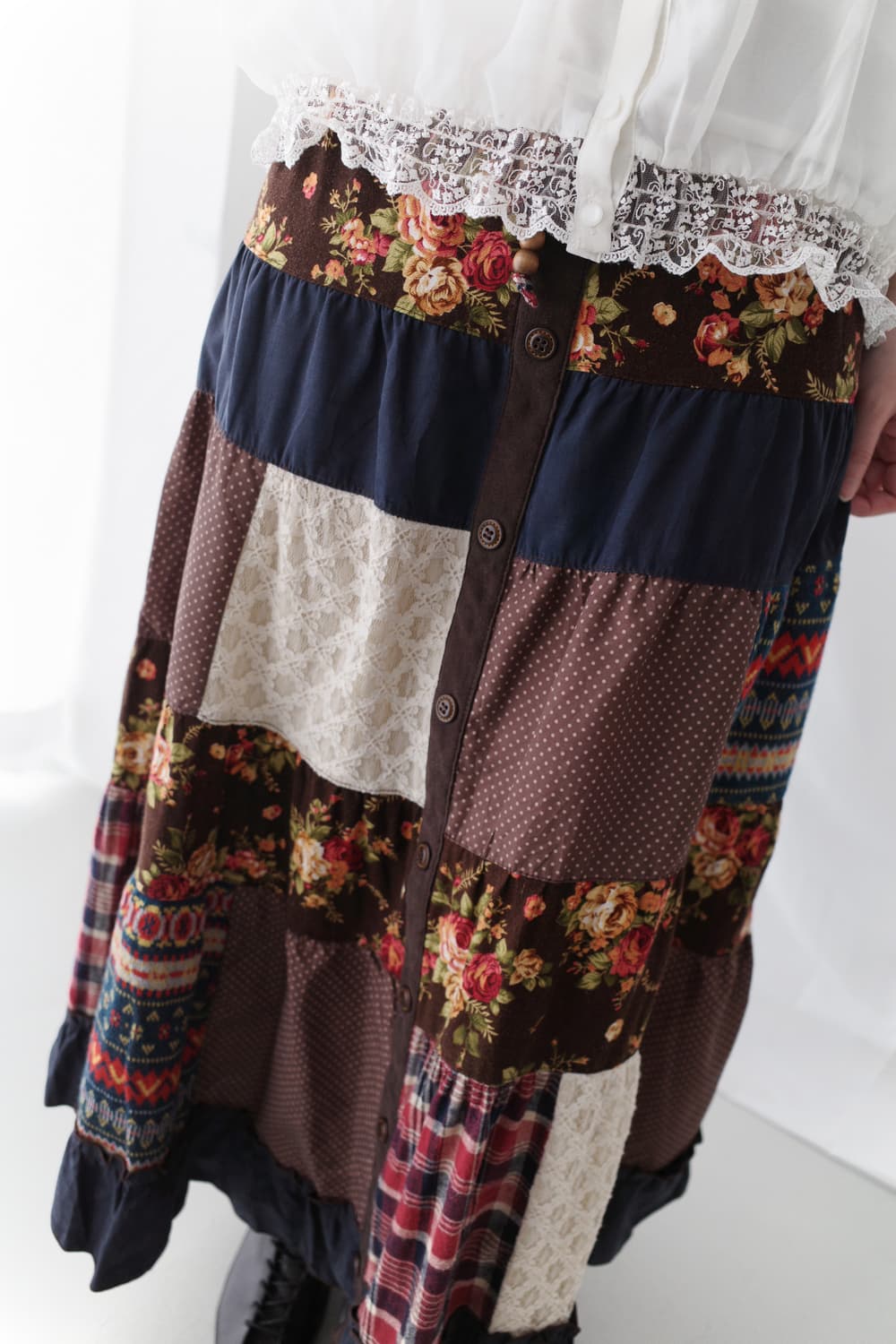 check flower patch skirt 상품이미지5