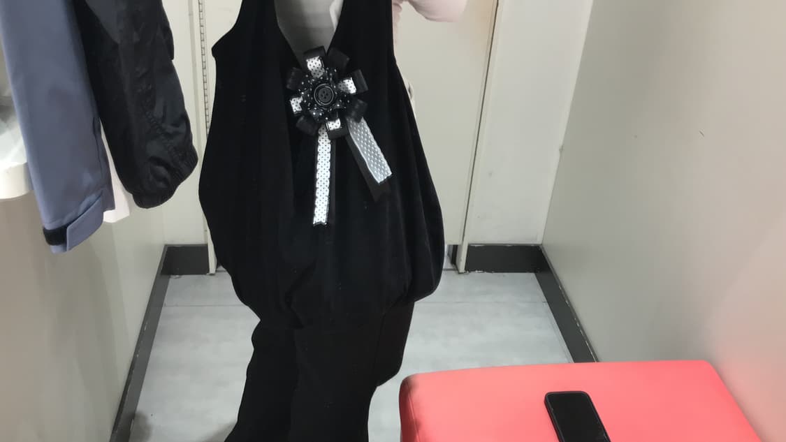 핸드메이드 블랙&화이트 도트 로제트♥ (착샷) 상품이미지3